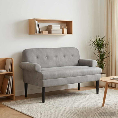 Pohovka S Knoflíkovým Prošíváním Světle Šedá 120 X 66 X 78 Cm