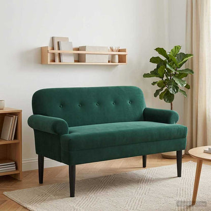Pohovka S Knoflíkovým Prošíváním Tmavě Zelená 120 X 66 X 78 Cm