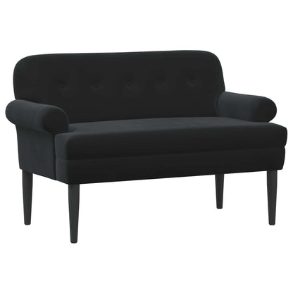 Pohovka S Knoflíkovým Prošíváním Černá 120 X 66 X 78 Cm Samet