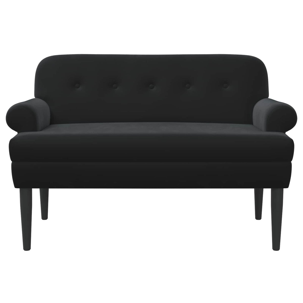 Pohovka S Knoflíkovým Prošíváním Černá 120 X 66 X 78 Cm Samet