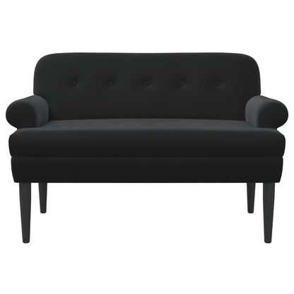 Pohovka S Knoflíkovým Prošíváním Černá 120 X 66 X 78 Cm Samet
