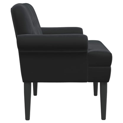 Pohovka S Knoflíkovým Prošíváním Černá 120 X 66 X 78 Cm Samet