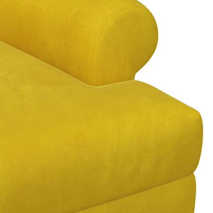 Pohovka S Knoflíkovým Prošíváním Žlutá 120 X 66 X 78 Cm Samet