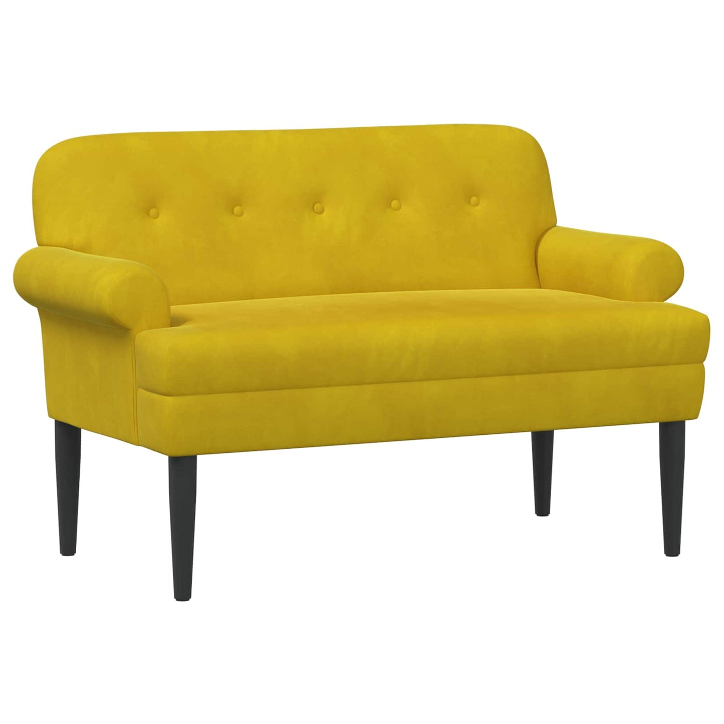Pohovka S Knoflíkovým Prošíváním Žlutá 120 X 66 X 78 Cm Samet