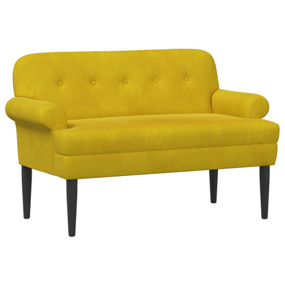 Pohovka S Knoflíkovým Prošíváním Žlutá 120 X 66 X 78 Cm Samet