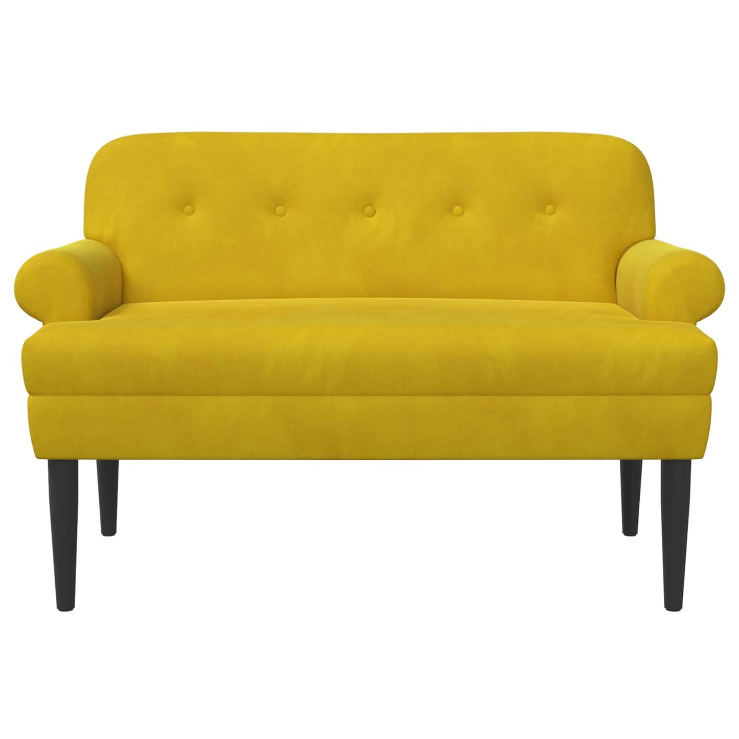Pohovka S Knoflíkovým Prošíváním Žlutá 120 X 66 X 78 Cm Samet