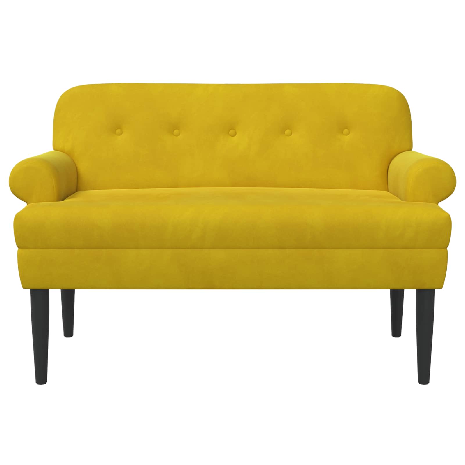 Pohovka S Knoflíkovým Prošíváním Žlutá 120 X 66 X 78 Cm Samet