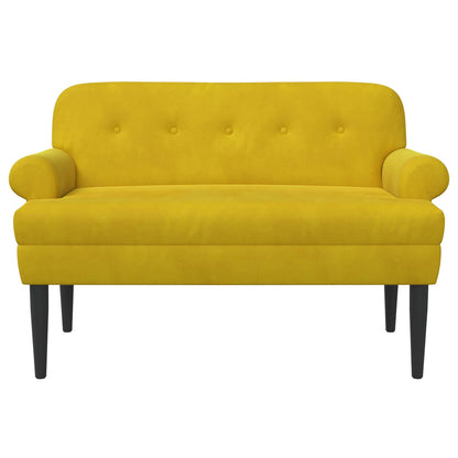 Pohovka S Knoflíkovým Prošíváním Žlutá 120 X 66 X 78 Cm Samet