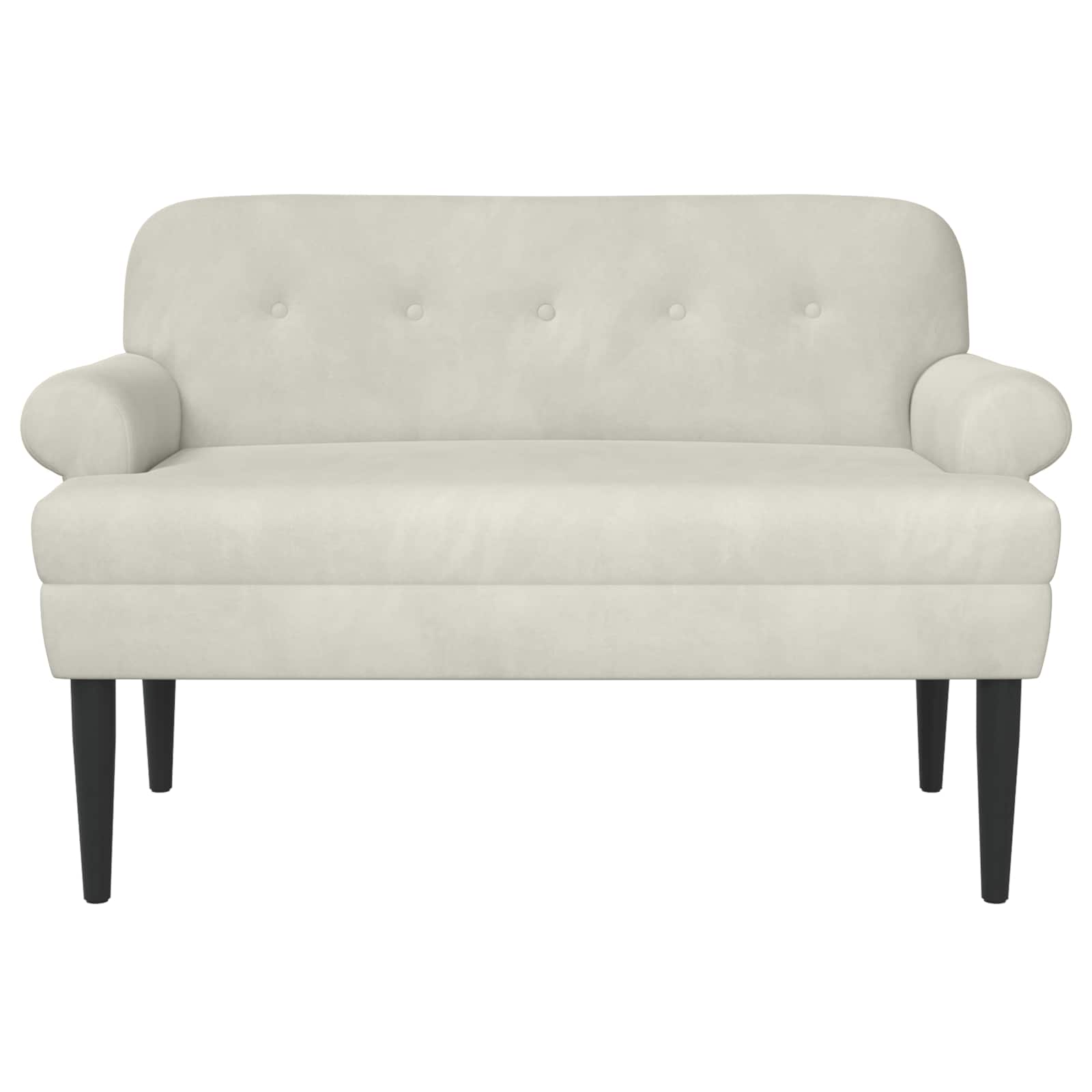 Pohovka S Knoflíkovým Prošíváním Krémová 120 X 66 X 78 Cm Samet