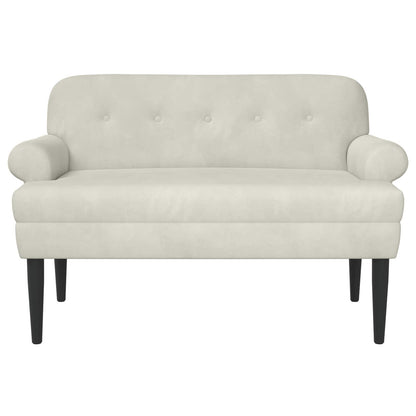 Pohovka S Knoflíkovým Prošíváním Krémová 120 X 66 X 78 Cm Samet