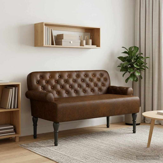Pohovka S Knoflíkovým Prošíváním Hnědá 120 X 65 X 78 Cm