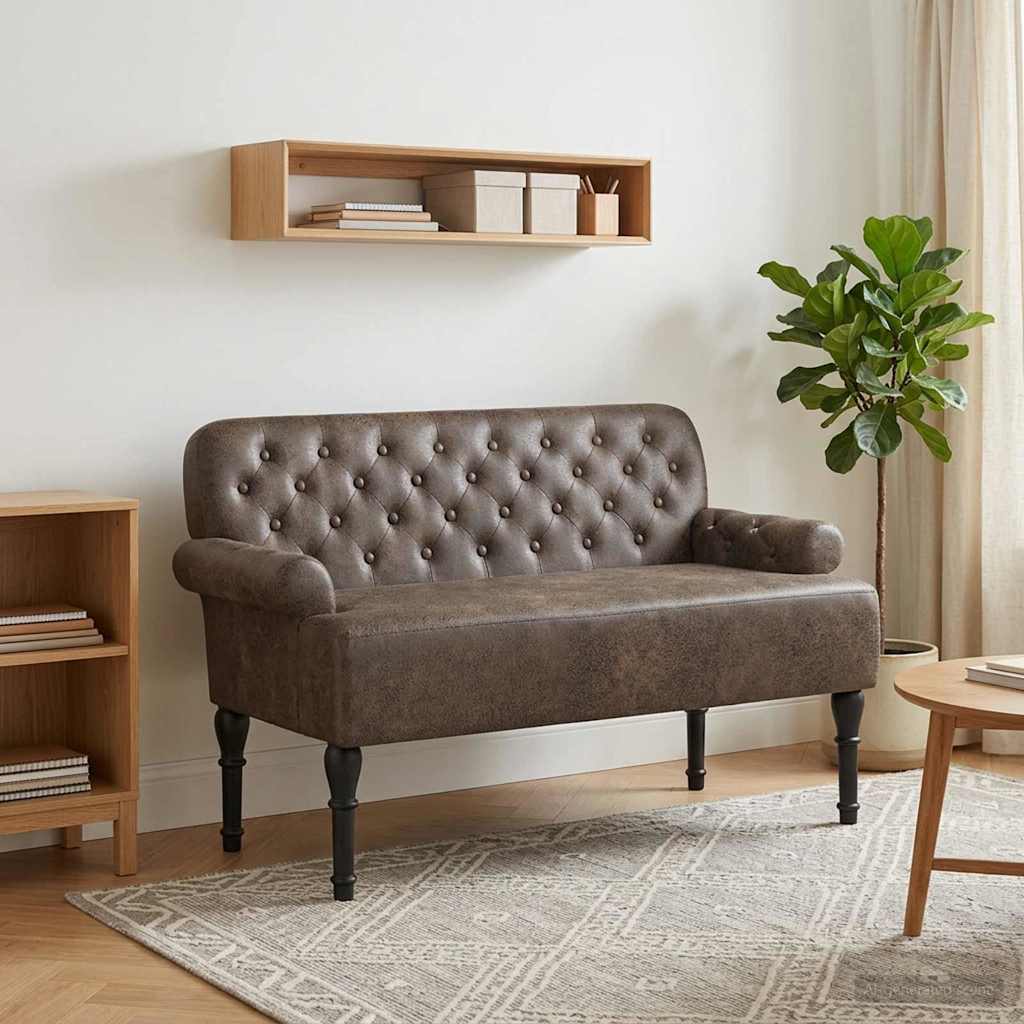 Pohovka S Knoflíkovým Prošíváním Tmavě Šedá 120 X 65 X 78 Cm