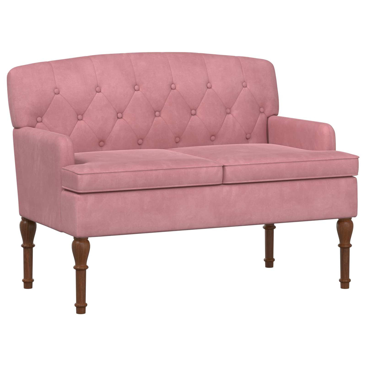 Pohovka S Knoflíkovým Prošíváním Růžová 111 X 65 X 79 Cm Samet