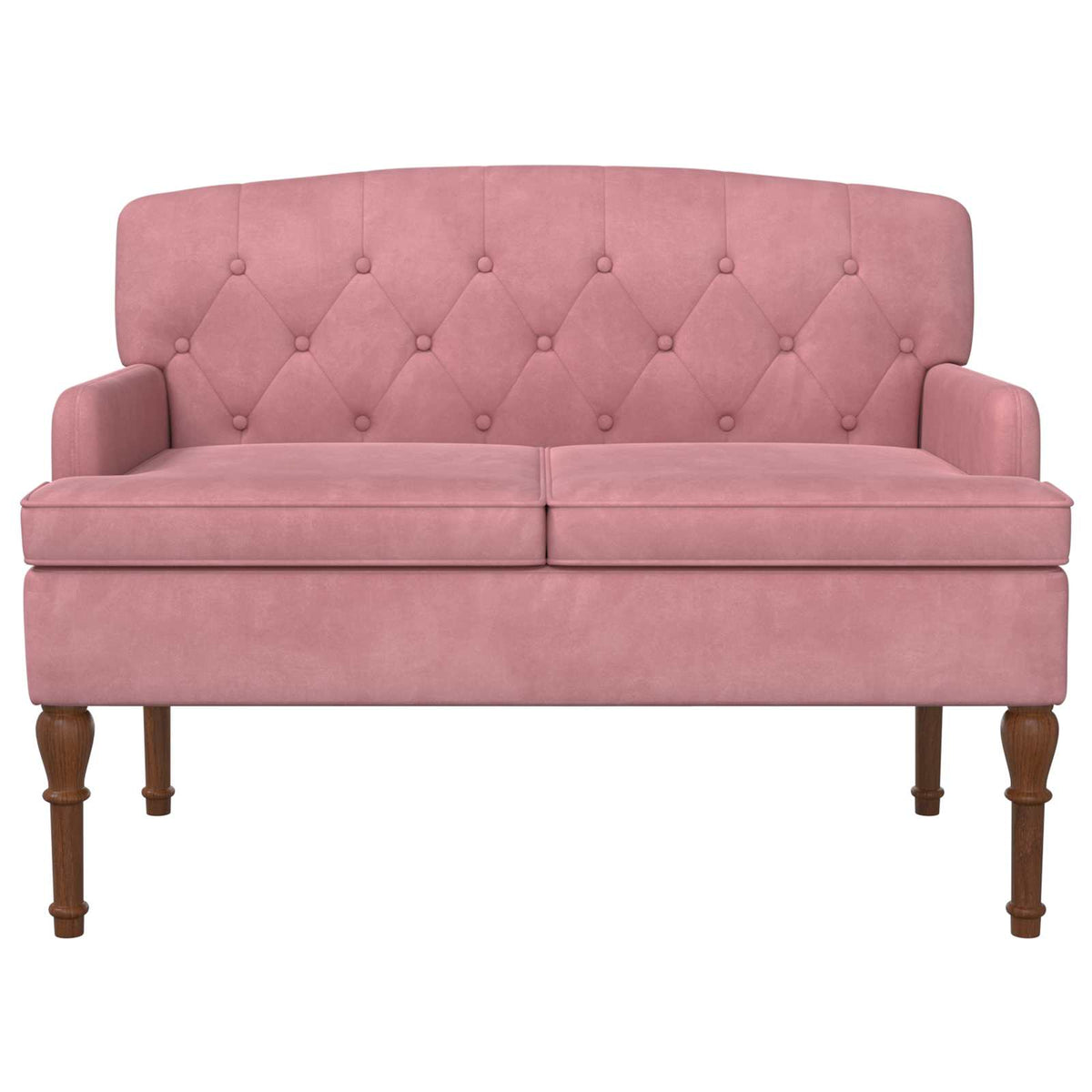 Pohovka S Knoflíkovým Prošíváním Růžová 111 X 65 X 79 Cm Samet