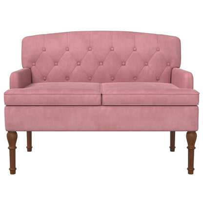 Pohovka S Knoflíkovým Prošíváním Růžová 111 X 65 X 79 Cm Samet