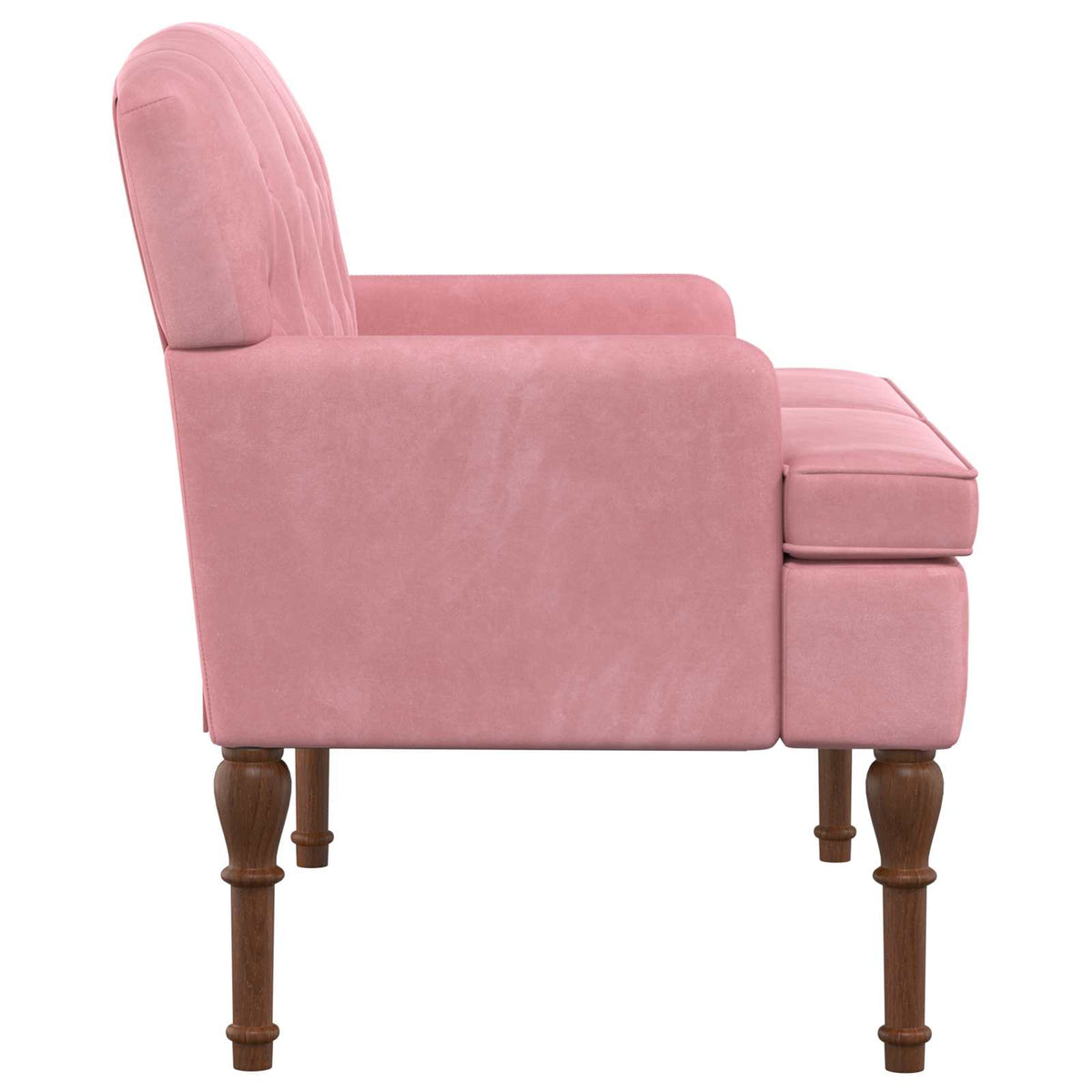 Pohovka S Knoflíkovým Prošíváním Růžová 111 X 65 X 79 Cm Samet