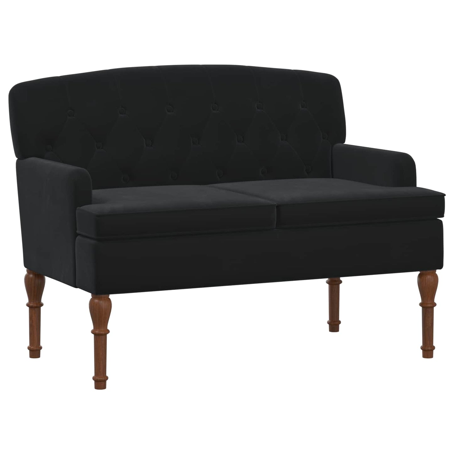 Pohovka S Knoflíkovým Prošíváním Černá 111 X 65 X 79 Cm Samet