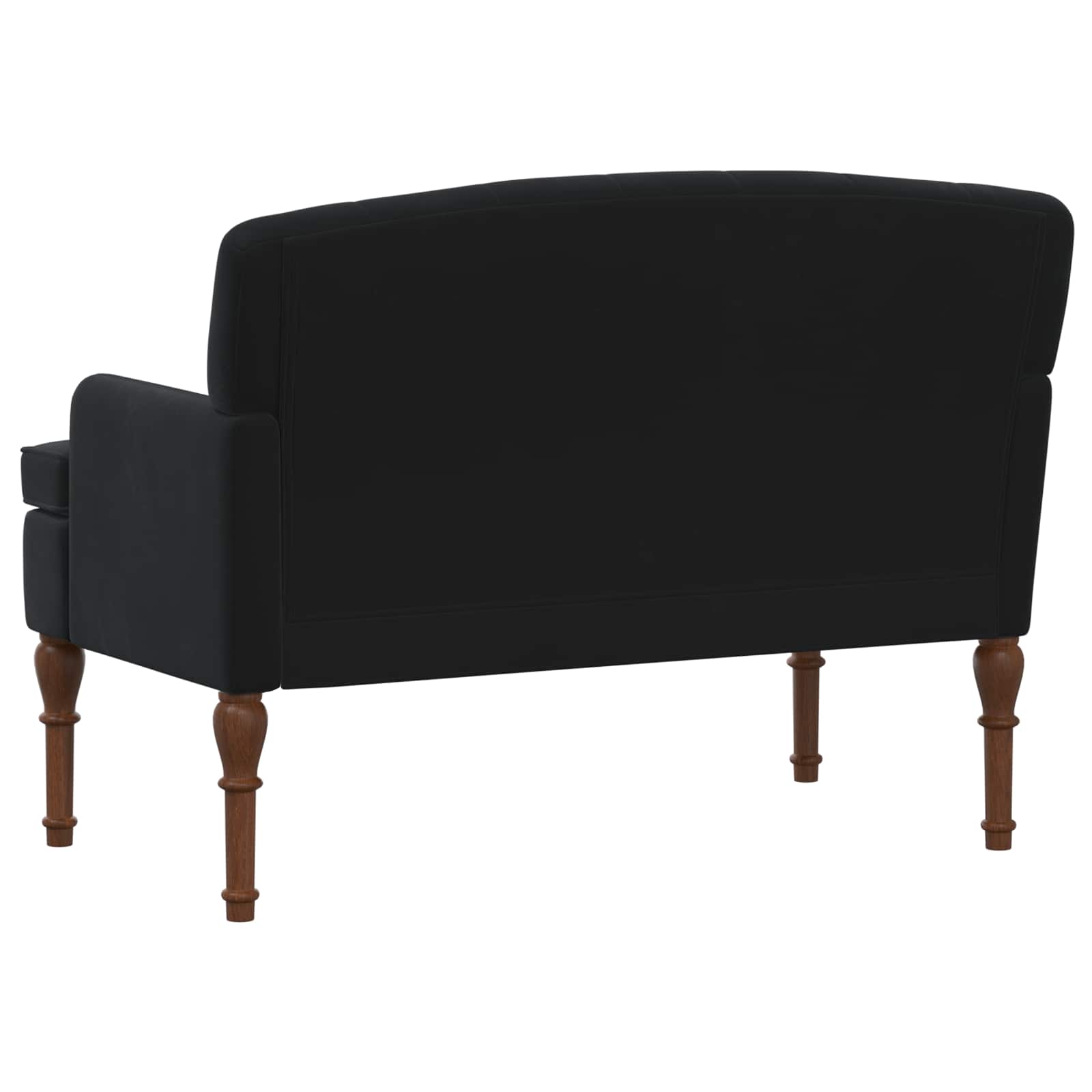 Pohovka S Knoflíkovým Prošíváním Černá 111 X 65 X 79 Cm Samet