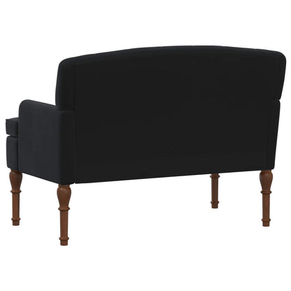 Pohovka S Knoflíkovým Prošíváním Černá 111 X 65 X 79 Cm Samet