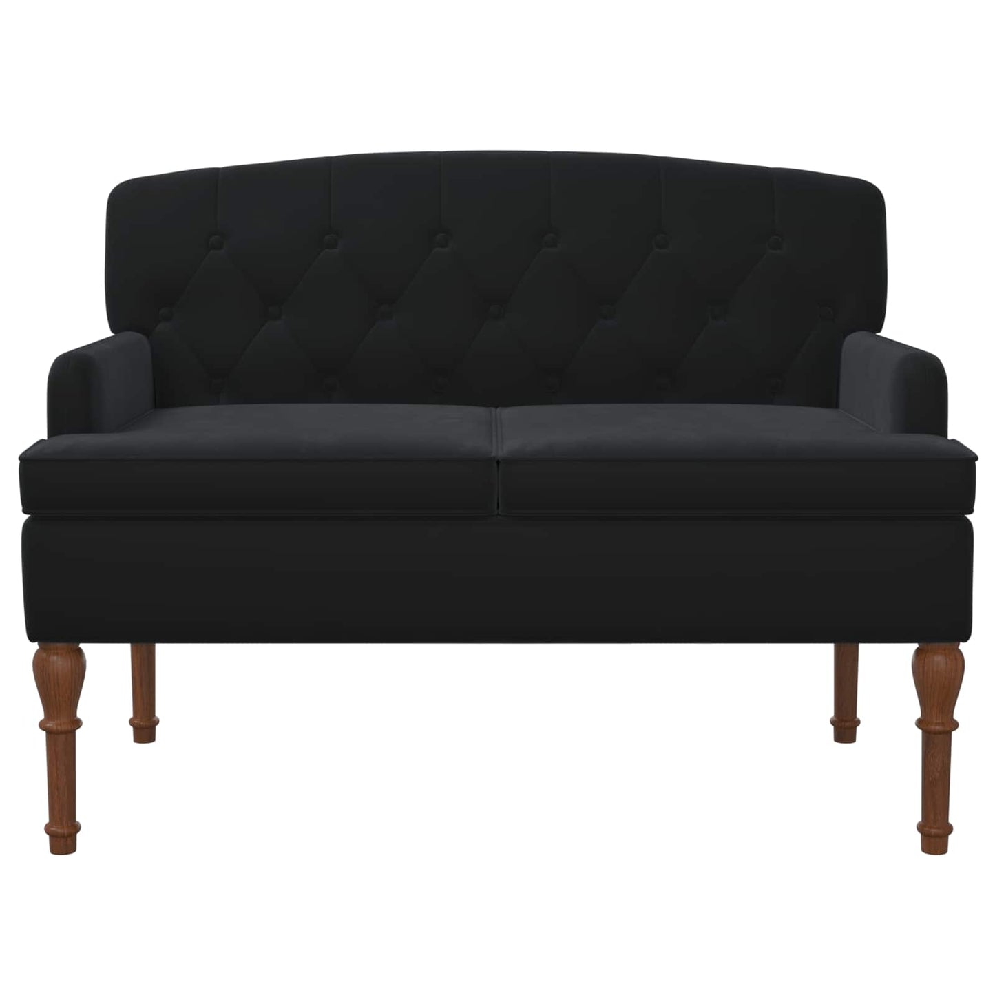 Pohovka S Knoflíkovým Prošíváním Černá 111 X 65 X 79 Cm Samet