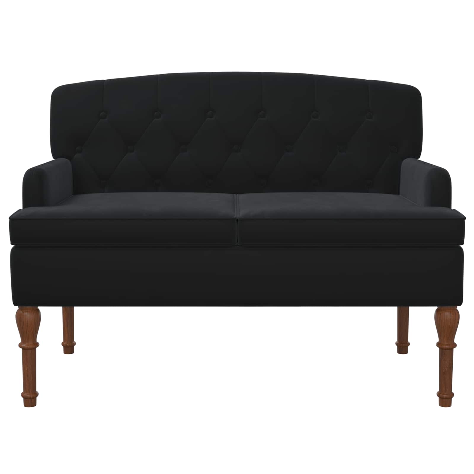 Pohovka S Knoflíkovým Prošíváním Černá 111 X 65 X 79 Cm Samet