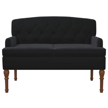 Pohovka S Knoflíkovým Prošíváním Černá 111 X 65 X 79 Cm Samet