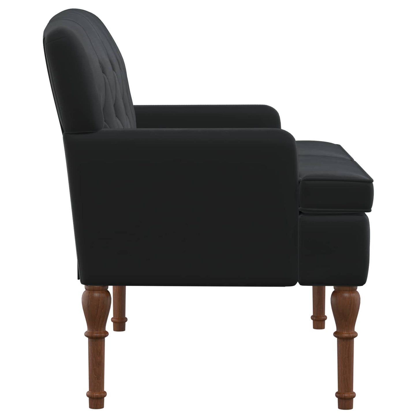 Pohovka S Knoflíkovým Prošíváním Černá 111 X 65 X 79 Cm Samet