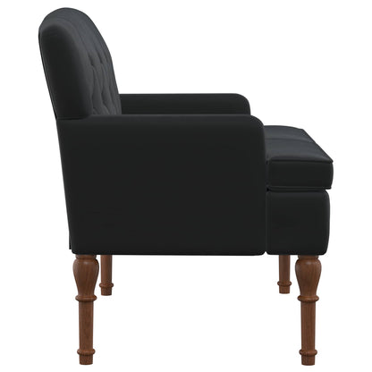 Pohovka S Knoflíkovým Prošíváním Černá 111 X 65 X 79 Cm Samet