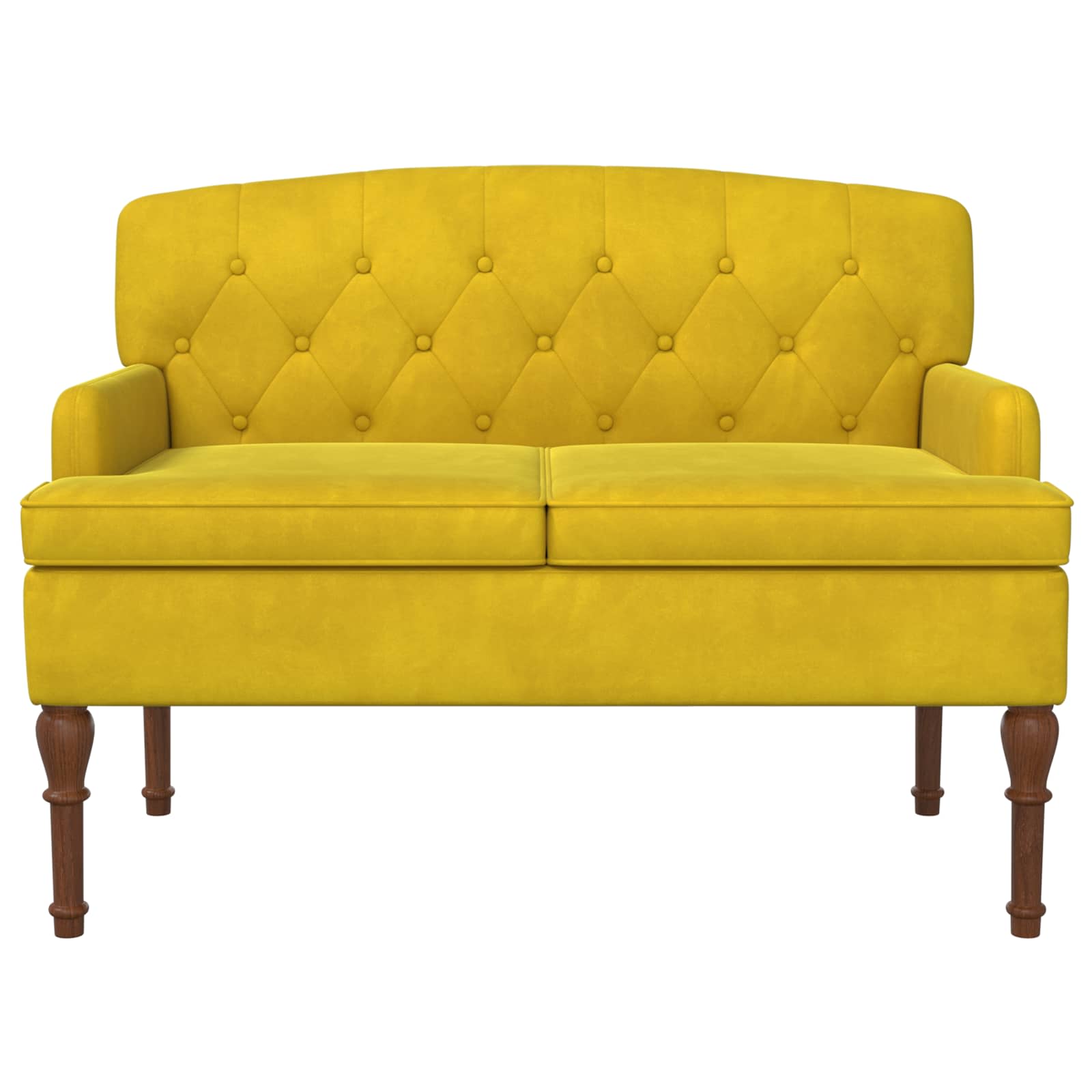 Pohovka S Knoflíkovým Prošíváním Světlá Žlutá 111 X 65 X 79 Cm