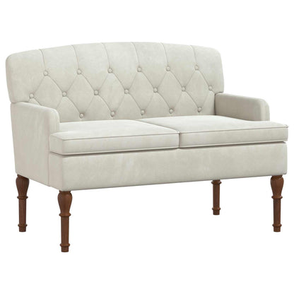 Pohovka S Knoflíkovým Prošíváním Krémová 111 X 65 X 79 Cm Samet