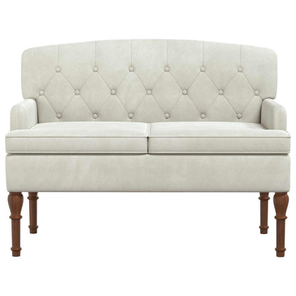 Pohovka S Knoflíkovým Prošíváním Krémová 111 X 65 X 79 Cm Samet