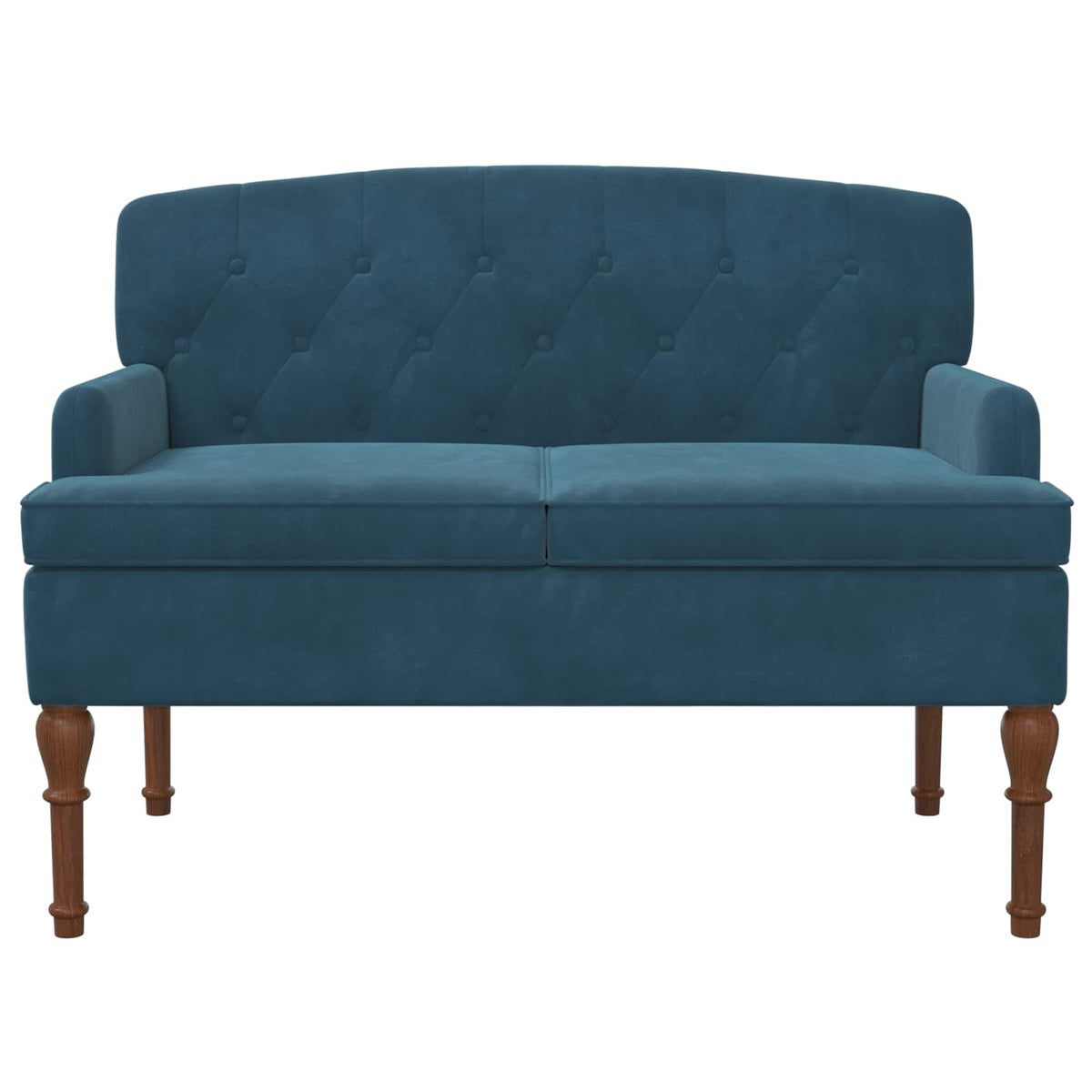 Pohovka S Knoflíkovým Prošíváním Modrá 111 X 65 X 79 Cm Samet