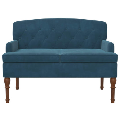 Pohovka S Knoflíkovým Prošíváním Modrá 111 X 65 X 79 Cm Samet