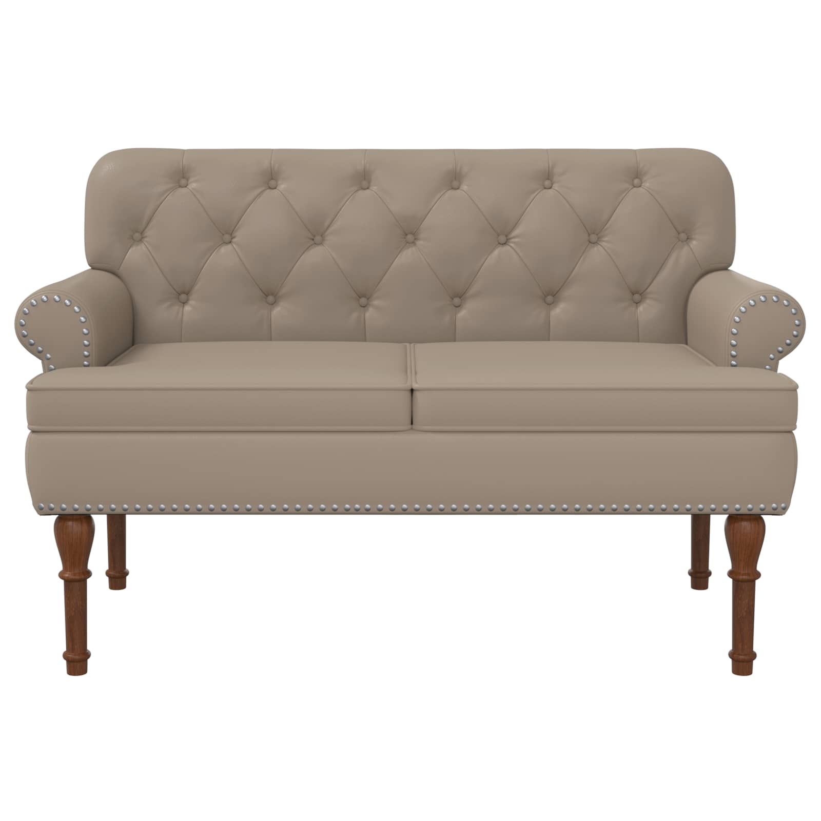 Pohovka S Knoflíkovým Prošíváním Cappuccino 120 X 65 X 77 Cm