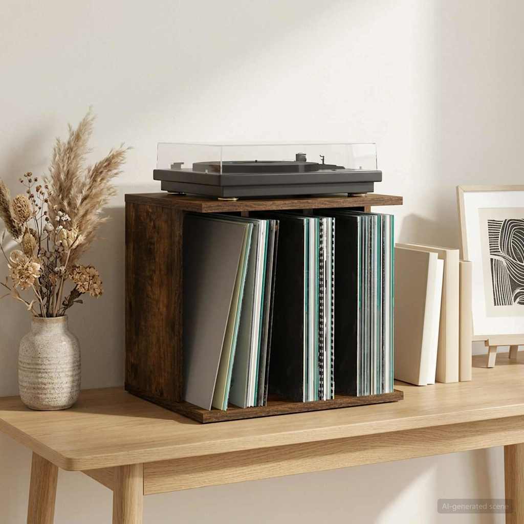 Úložiště Vinylových Desek 42 X 33 X 36 Cm Kompozitní Dřevo