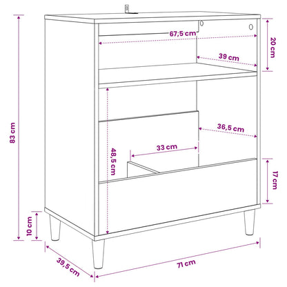 Stojan Na Gramofon 71 X 39,5 X 83 Cm Kompozitní Dřevo