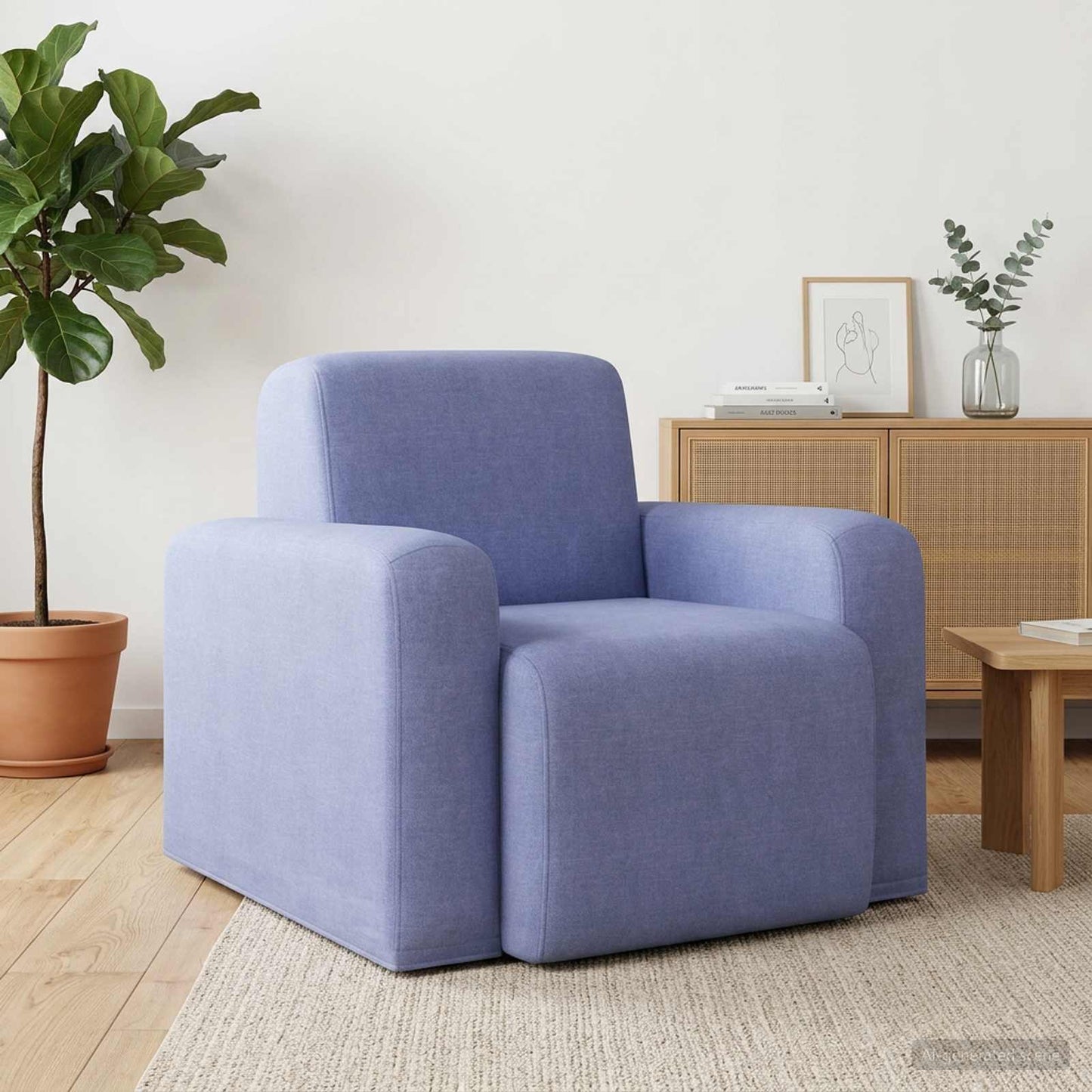 Křeslo Modrá Džínovina Textil