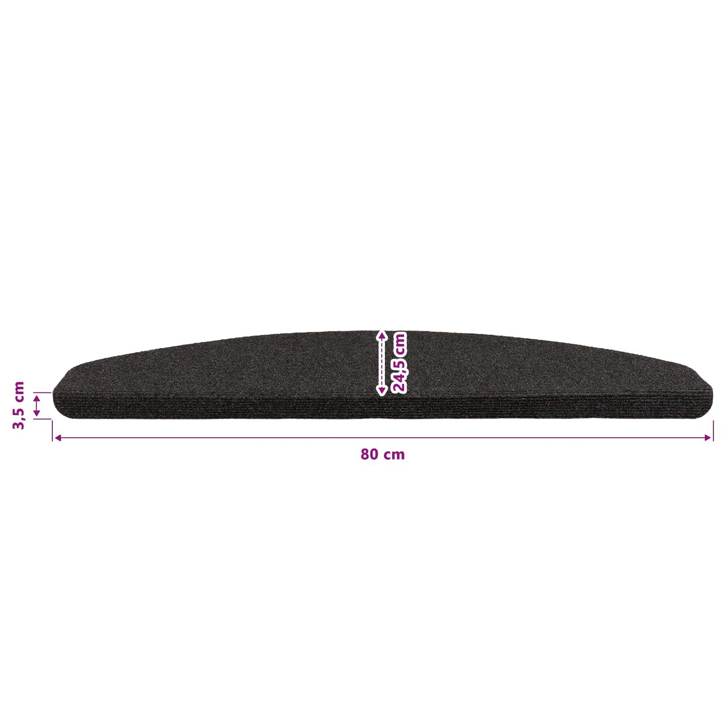 Samolepicí Schodové Rohože 15 Ks 80 X 28 X 3,5 Cm Antracitová
