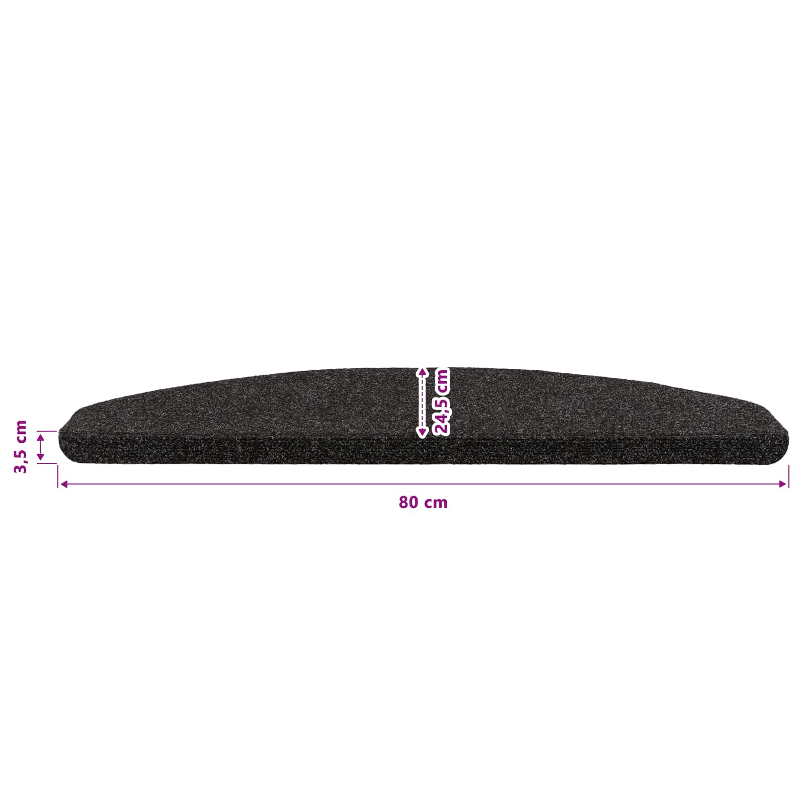 Samolepicí Schodové Rohože 15 Ks 80 X 28 X 3,5 Cm Černá