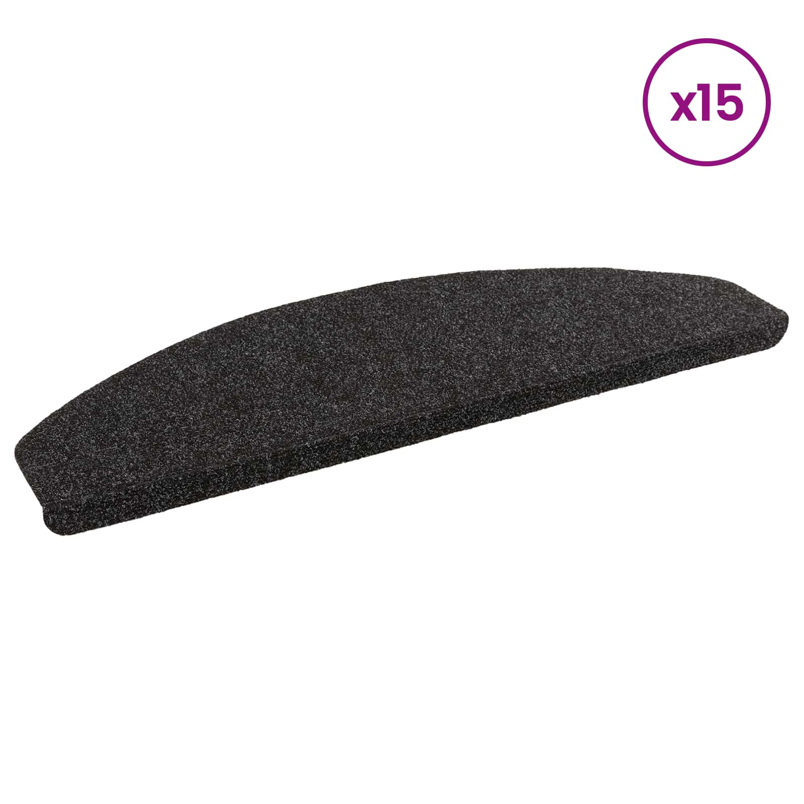 Samolepicí Schodové Rohože 15 Ks 80 X 28 X 3,5 Cm Černá