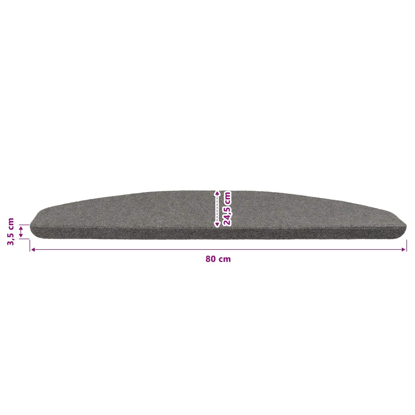 Samolepicí Schodové Rohože 15 Ks 80 X 28 X 3,5 Cm Šedá