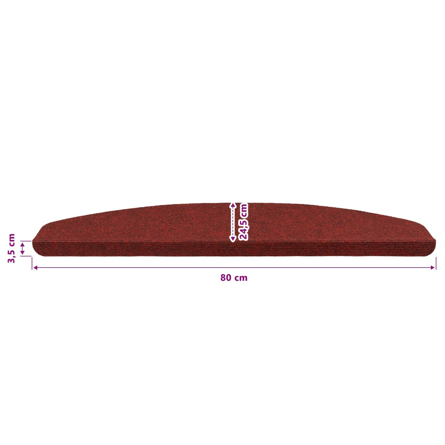 Samolepicí Schodové Rohože 15 Ks 80 X 28 X 3,5 Cm Červená