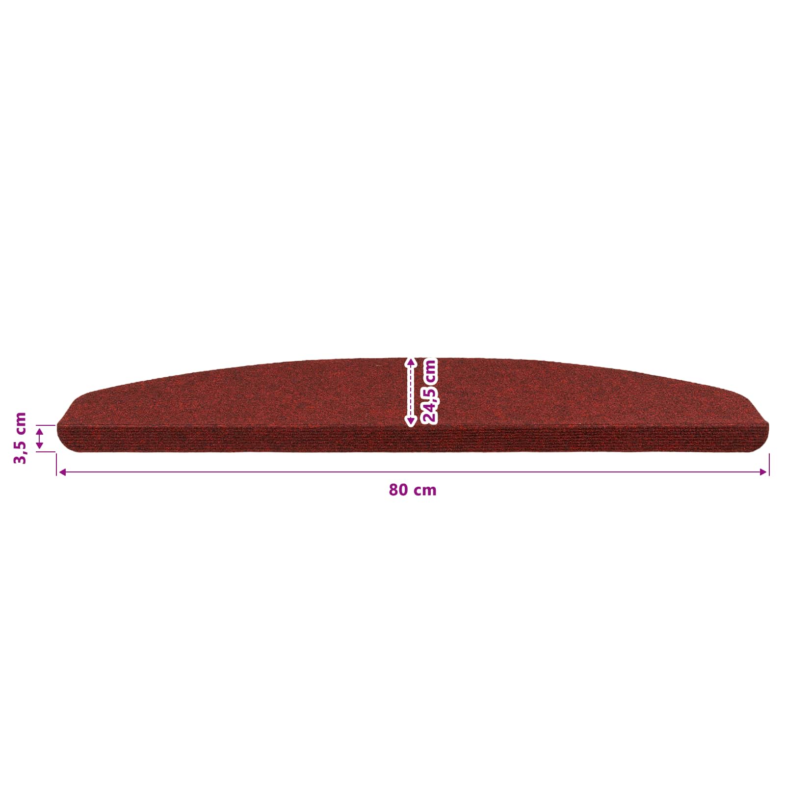 Samolepicí Schodové Rohože 15 Ks 80 X 28 X 3,5 Cm Červená
