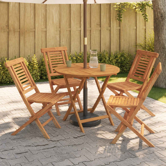 5Dílný Skládací Zahradní Bistro Set Přírodní