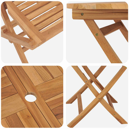 5Dílný Skládací Zahradní Bistro Set Přírodní