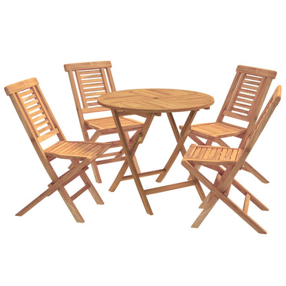 5Dílný Skládací Zahradní Bistro Set Přírodní