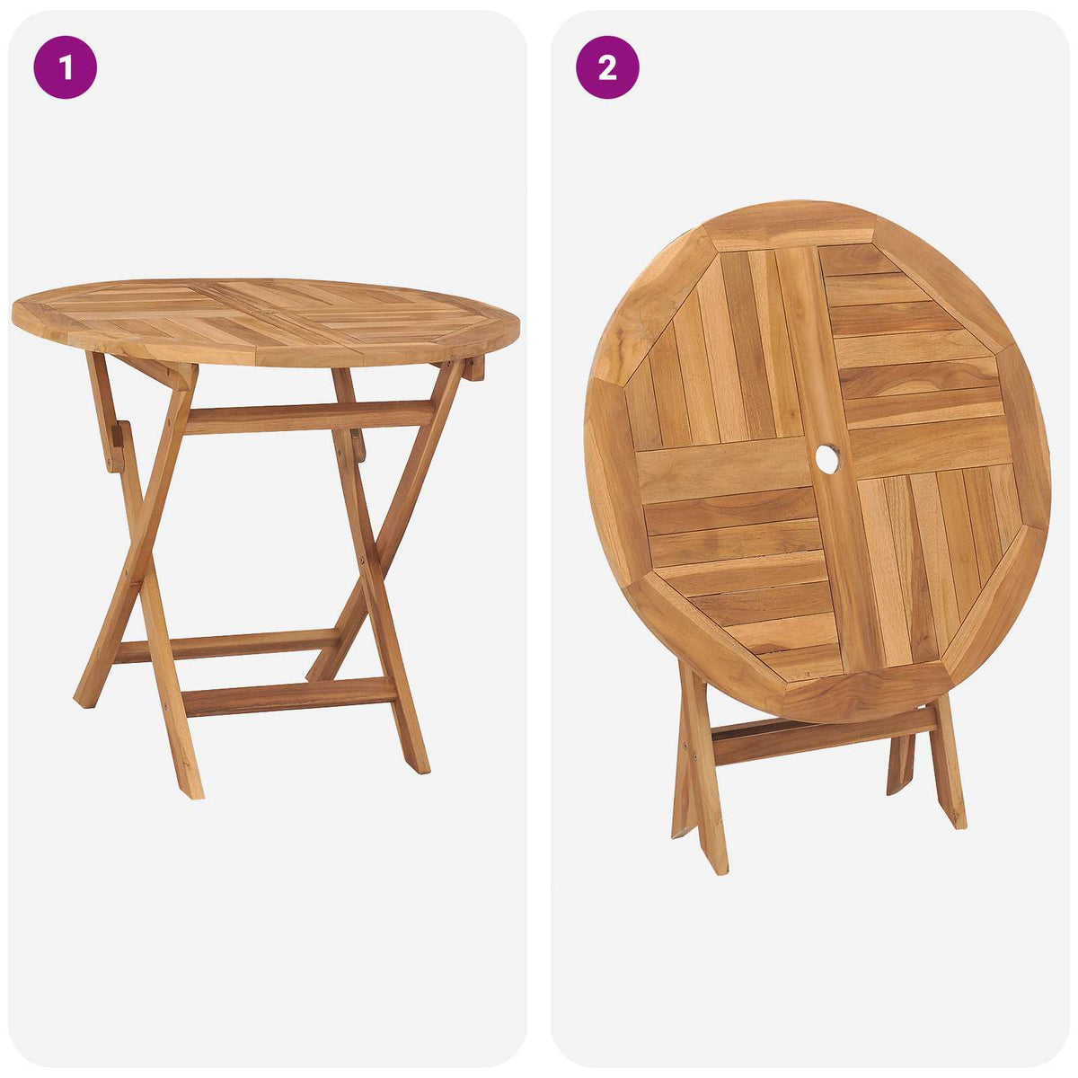 5Dílný Skládací Zahradní Bistro Set Přírodní