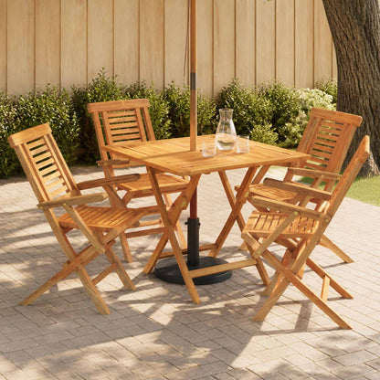 5Dílný Skládací Zahradní Bistro Set Přírodní