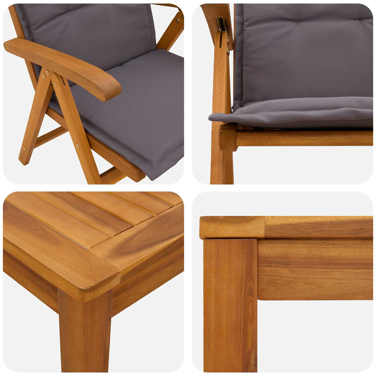 7Dílný Zahradní Jídelní Set Přírodní Masivní Akátové Dřevo