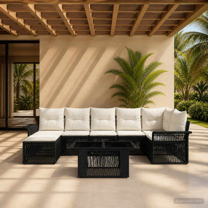 Sada Zahradních Pohovek 8 Ks A Krémově Bílá Polyratan